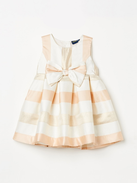

Juniors by Lifestyle Girls Gold-Toned Striped Fit and Flare Dress
