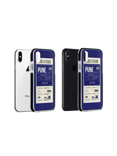 

DailyObjects Blue & White Pune City Tag iPhone X Stride Case