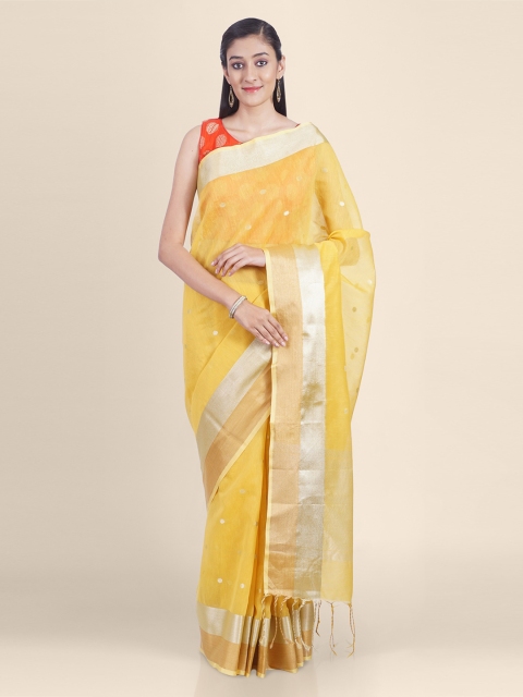 

Kasat Yellow Pure Cotton Solid Saree