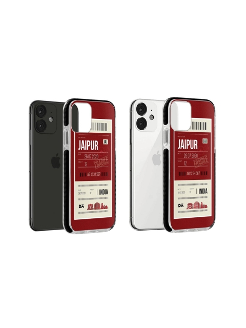 

DailyObjects Maroon & Off-White Jaipur City Tag Stride Printed iPhone 11 Back Cover