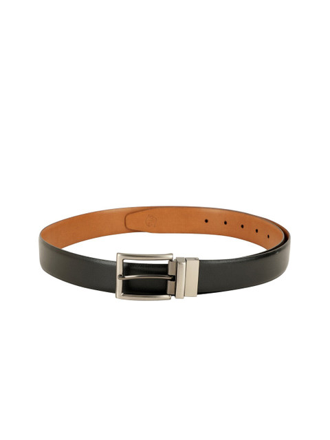 

ZEVORA Men Black Solid Reversible Belt
