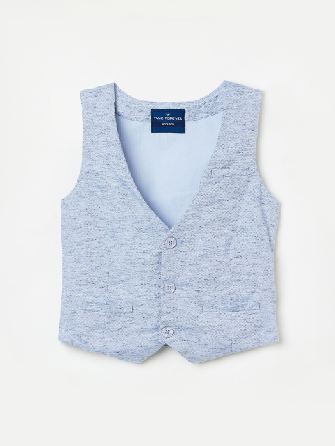 

Fame Forever by Lifestyle Boys Blue Woven-Design Pure Cotton Waistcoat