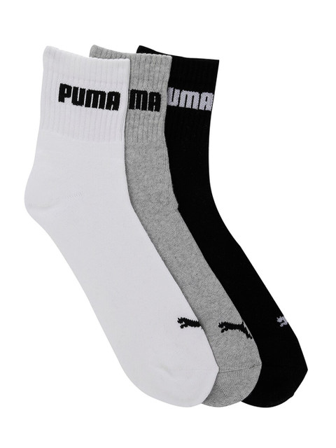 

Puma Unisex Pack of 3 Solid Ankle Length Socks, White