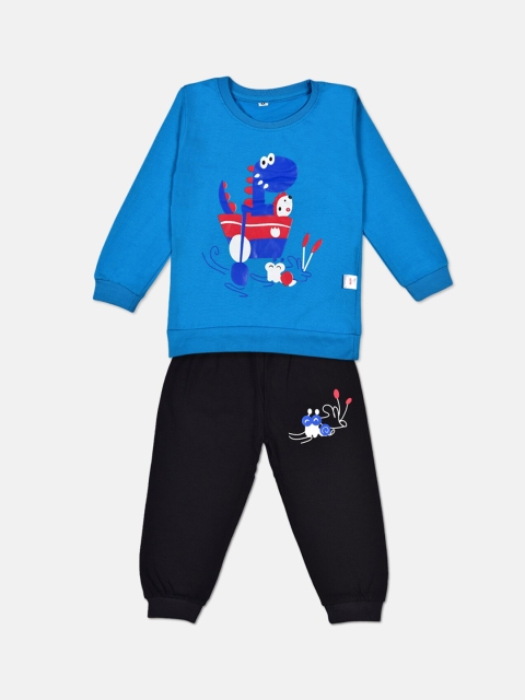 Fashitale Kids Blue Printed Top with Pyjamas