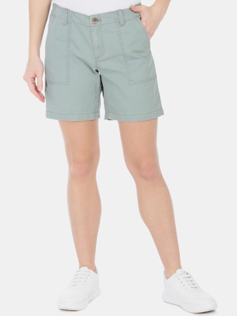 

GAP Women Green Solid Regular Fit Shorts