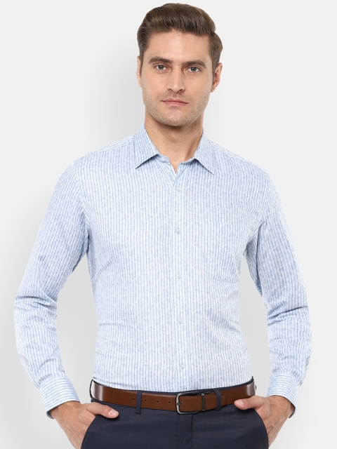 

Louis Philippe Men Blue Slim Fit Printed Pure Cotton Formal Shirt