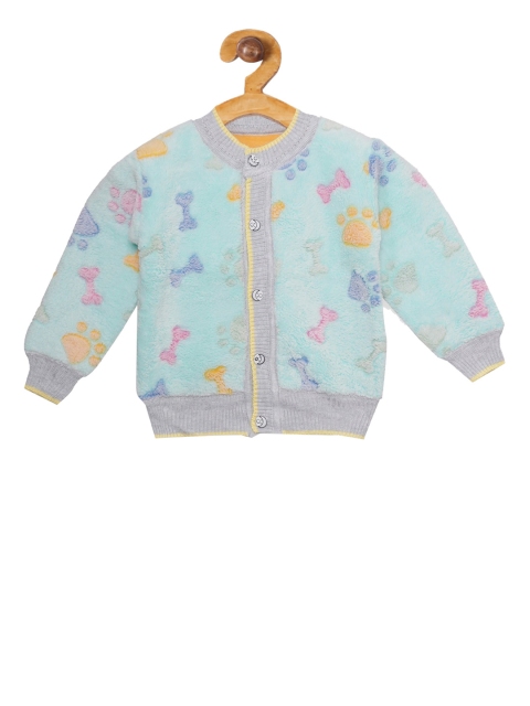 

Chipbeys Girls Turquoise Blue Printed Cardigan Sweater