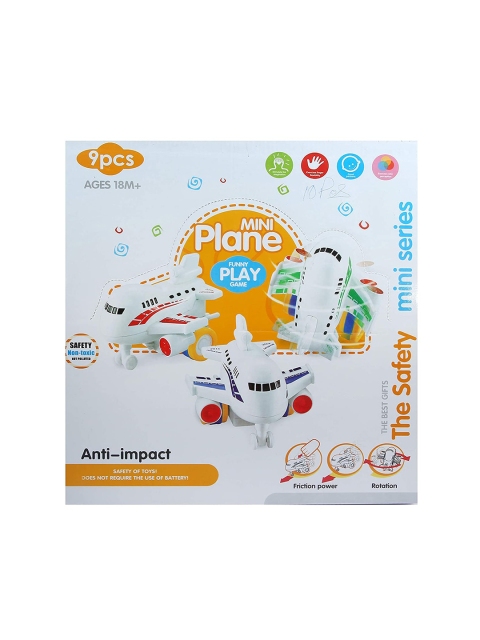 

Wembley Toys Kids White & Yellow Friction Push & Go Airplane Play Toyset