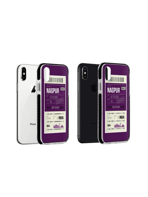 

DailyObjects Purple & White Nagpur City Tag iPhone XS Stride Case Cover
