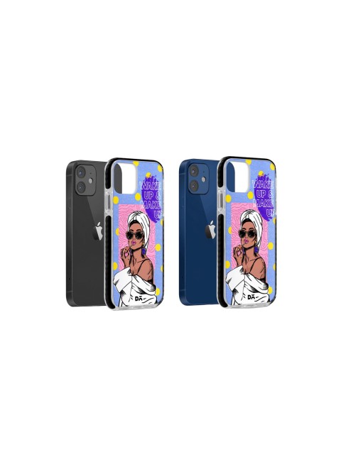 

DailyObjects Blue & Pink MakeUp Ritual Stride iPhone 12 Case Cover