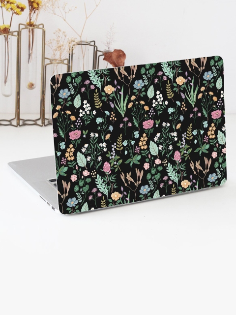 

The Ink Bucket Unisex Black & Green Wildflower Meadow Printed Laptop Skin