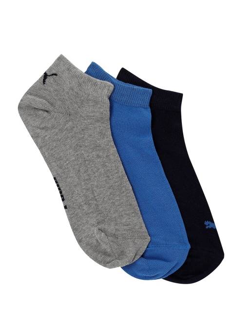 

Puma Unisex Pack Of 3 Solid Ankle-Length Socks, Grey