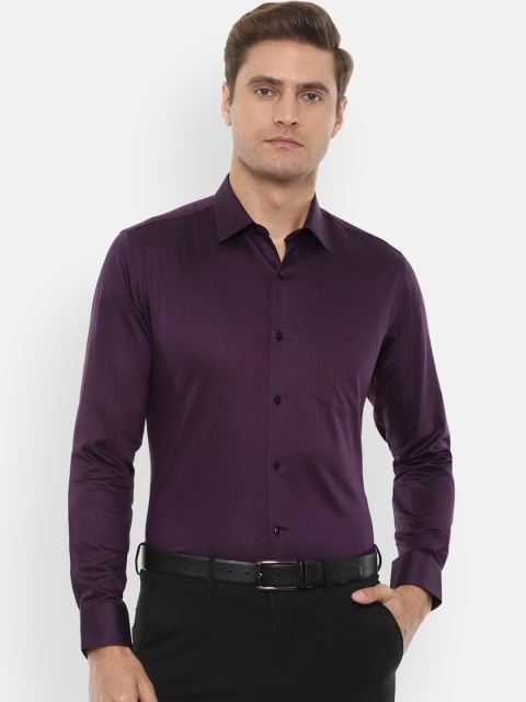 

Van Heusen Men Purple Slim Fit Self Design Cotton Formal Shirt