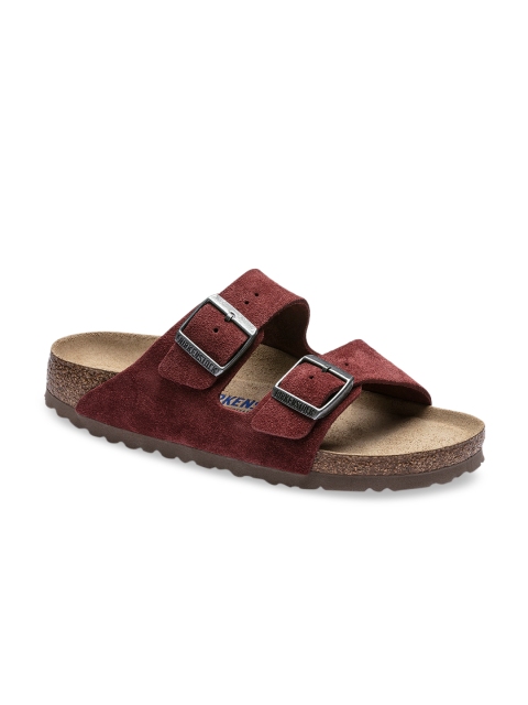 

Birkenstock Unisex Maroon Suede Arizona Narrow Width Comfort Sandals