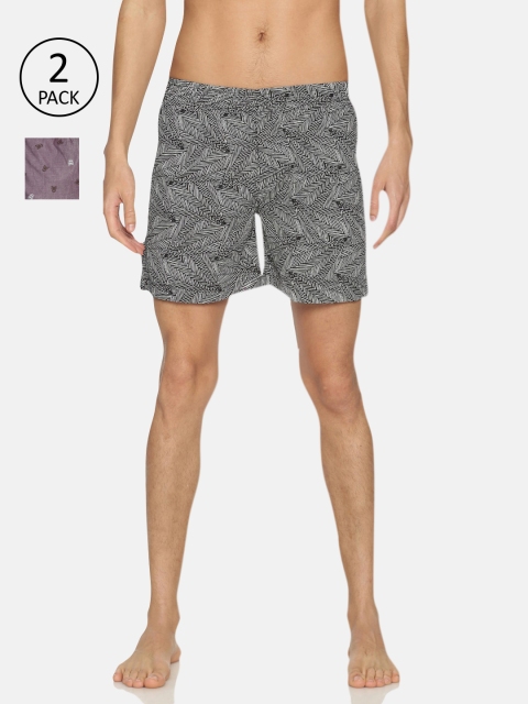 

IVOC Men Pack Of 2 Printed Pure Cotton Boxers IOMBSCMSC07L34-11, Grey