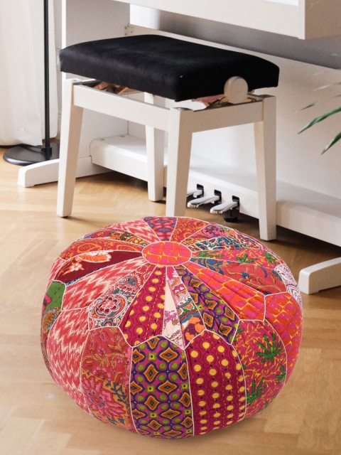 

Tistabene Pink & Red Printed Round-Shaped Floor Cushion