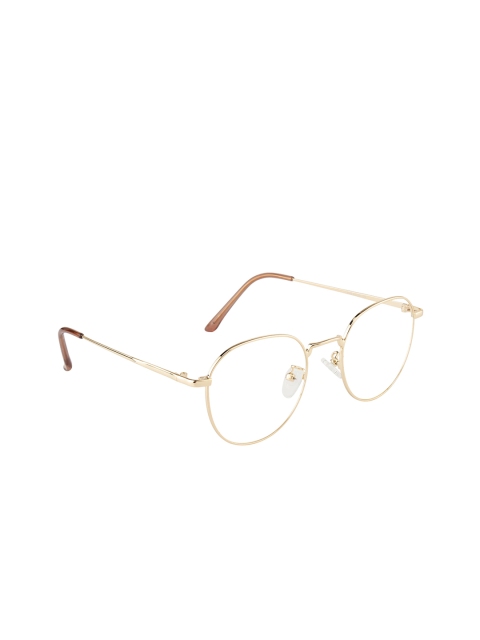 

Clark N Palmer Unisex Gold-Toned Solid Full Rim Oval Frames CNP-3142-C5