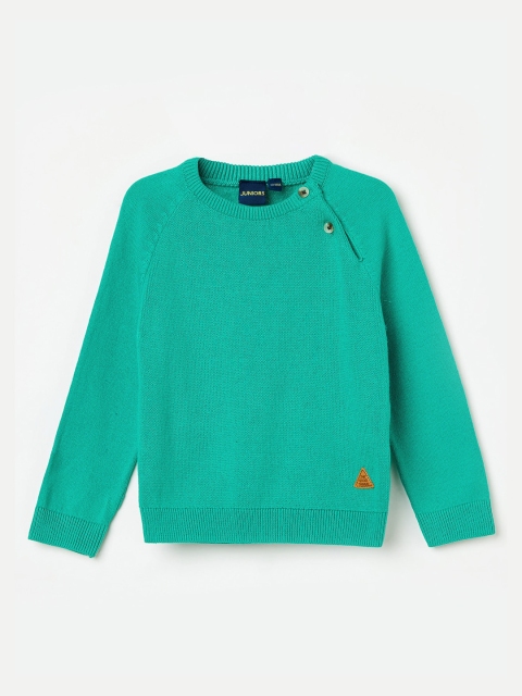Juniors by Lifestyle Boys Teal Solid Pullover Sweater