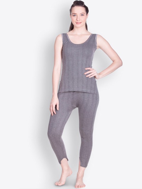 

Lux Inferno Women Grey Striped Thermal Set
