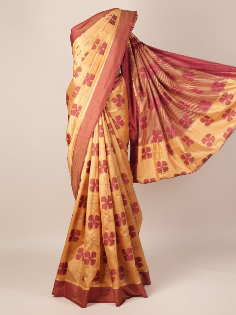 

Pothys Gold-Toned Woven Design Jute Silk Saree