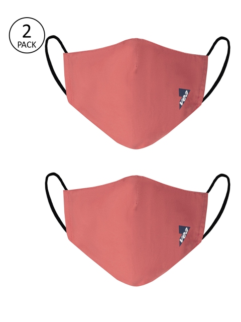 

VEA Pack Of 2 Pink Solid 3-Ply Reusable Outdoor Face Masks