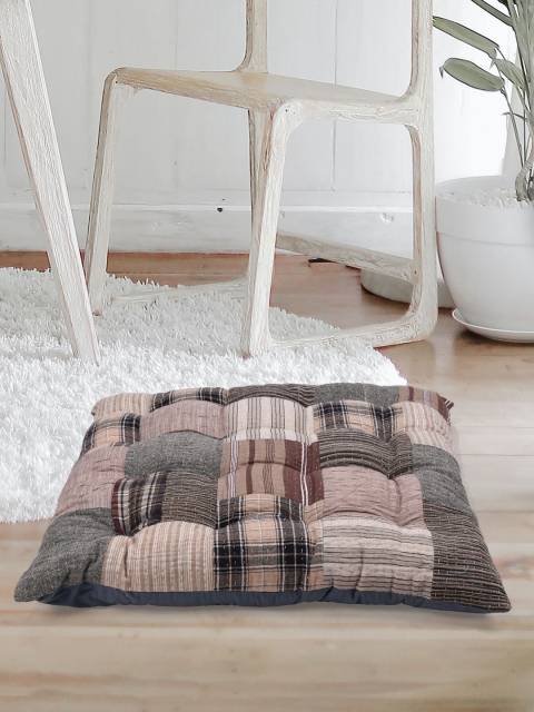

Tistabene Multicoloured Patchwork Square Gaddi Floor Cushion, Multi