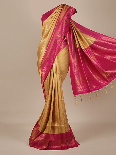 

Pothys Cream-Coloured Solid Saree