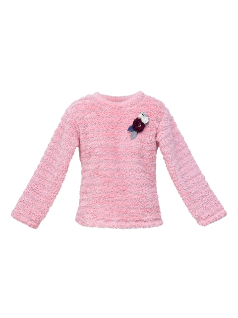 

Daffodils GIRLS WEAR Girls Pink Self Design Winter Top