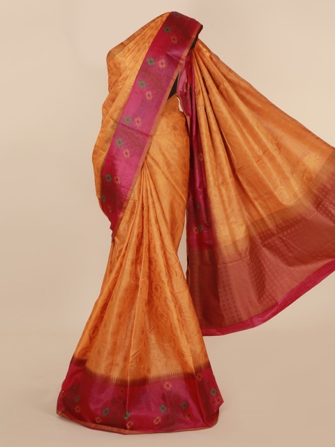 

Pothys Orange Jute Silk Woven Design Tussar Saree