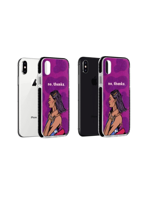 

DailyObjects Purple No Thanks Stride iPhone X Back Cover