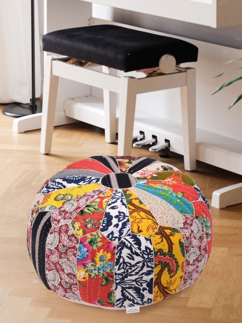

Tistabene Multicoloured Patchwork Round Cushion With Filling, Multi