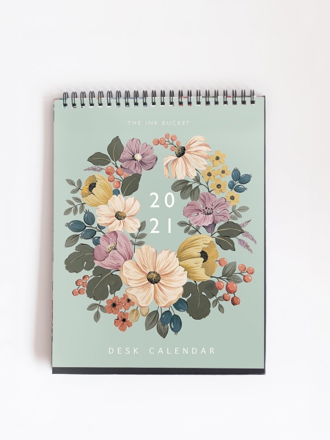 

The Ink Bucket Blue & Yellow Printed 2021 Desk Appointment Calendar
