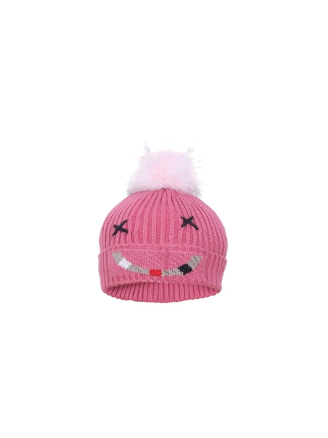 

FabSeasons Girls Pink Embroidered Beanie