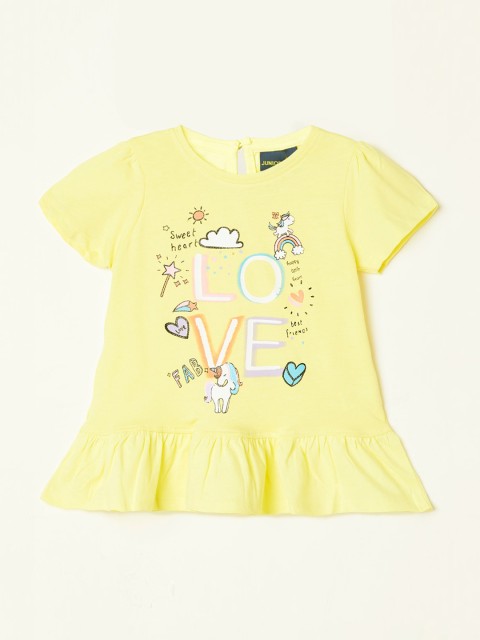 

Juniors by Lifestyle Girls Yellow Printed Top