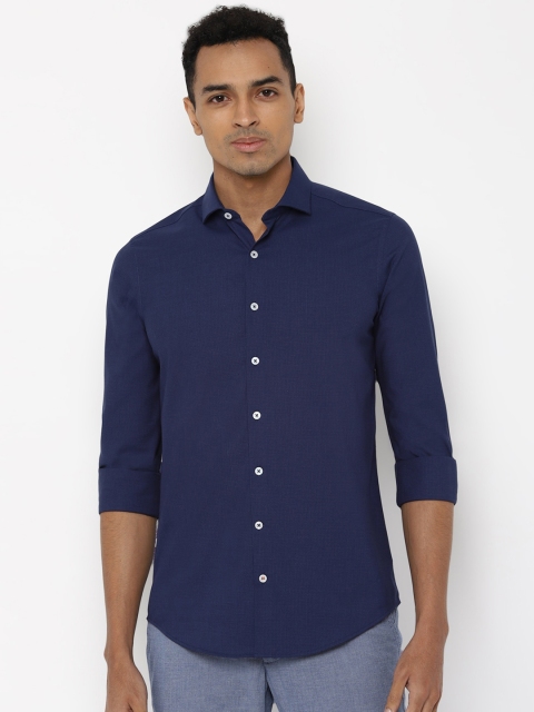 

SIMON CARTER LONDON Men Navy Blue Slim Fit Checked Casual Shirt