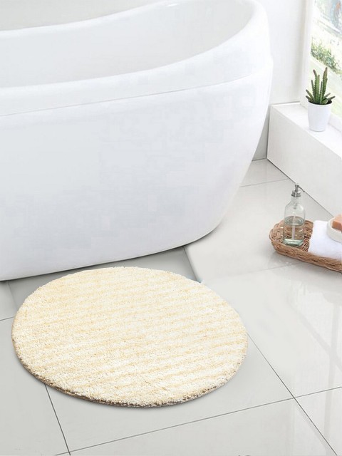 

KLOTTHE Set Of 2 Off White & Beige 1000 GSM Cotton Bath Rugs