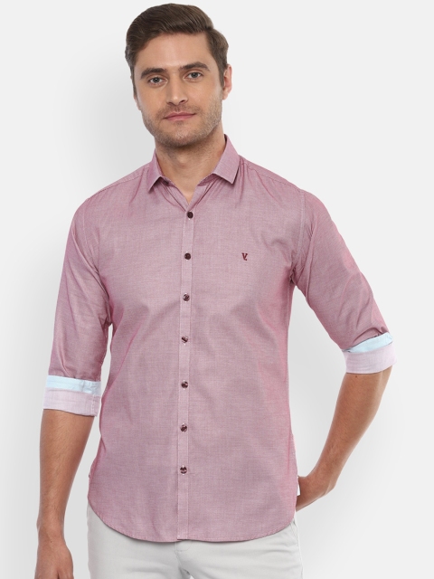 

V Dot Men Maroon & White Slim Fit Printed Casual Shirt
