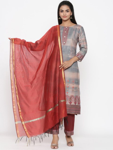 

RANGMAYEE Women Grey Ombre Dyed Kurta with Trousers & Dupatta