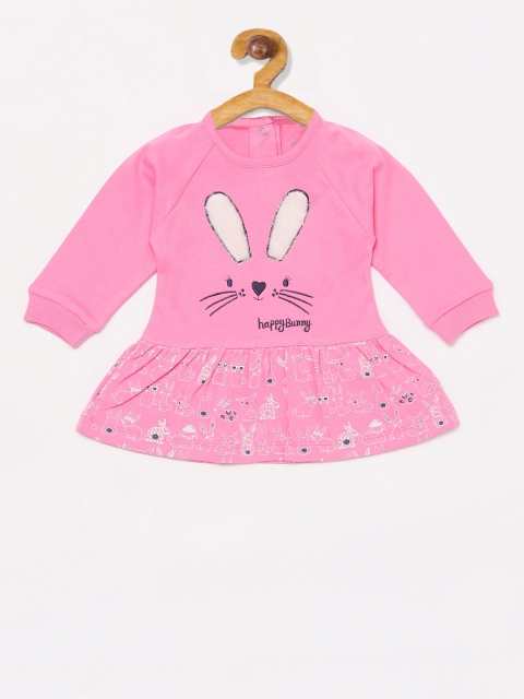 

BABY GO Girls Pink Printed Fit and Flare Dress