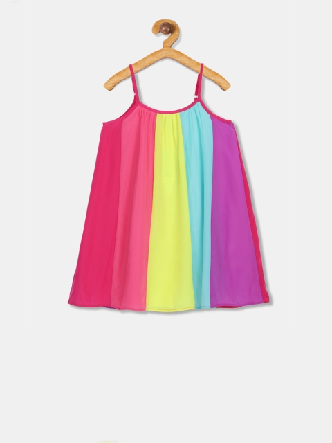 

The Childrens Place Girls Multicoloured Colourblocked A-Line Dress, Multi