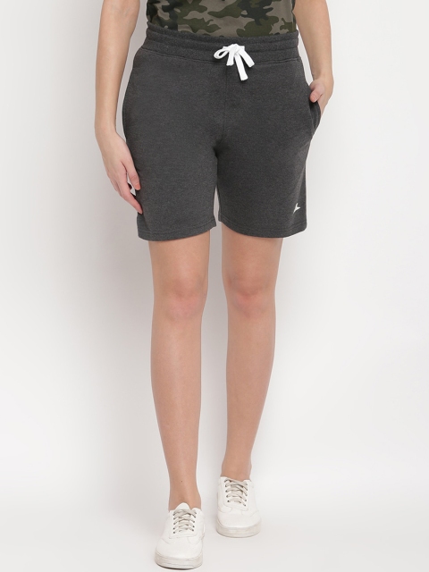 

SPARROWHAWK Women Charcoal Grey Solid Premium Cotton Regular Shorts
