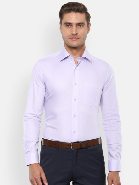 

Louis Philippe Men Lavender Regular Fit Solid Pure Cotton Formal Shirt