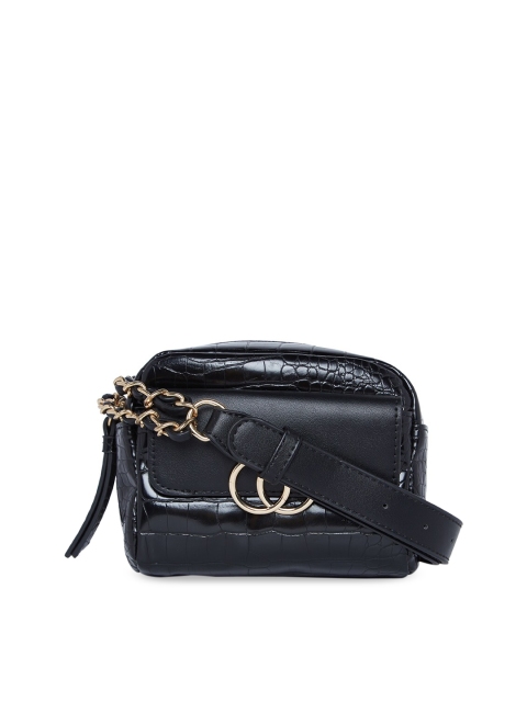 

Call It Spring Women Black Textured Waistpouch