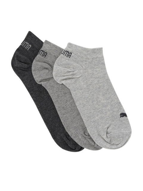 

Puma Unisex Pack Of 3 Solid Ankle-Length Socks, Grey