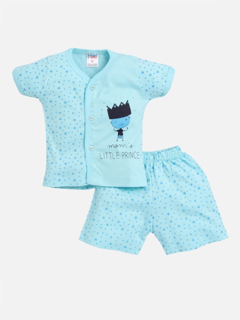 

Nauti Kidz Girls Blue Printed Clothing Set