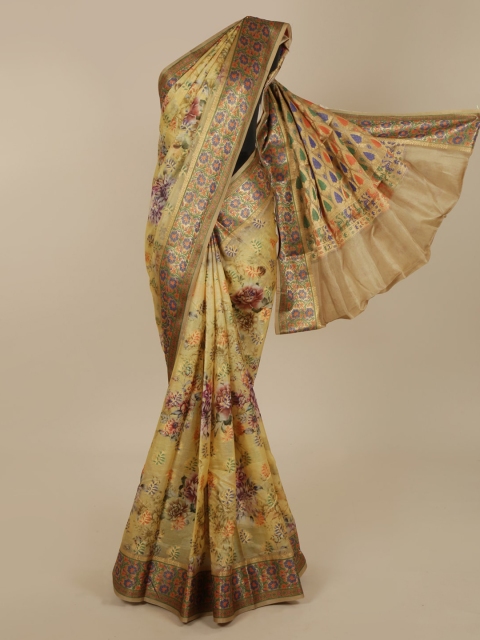

Pothys Yellow Printed Saree