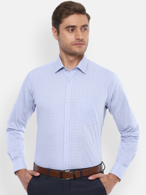 

Van Heusen Men Blue Regular Fit Checked Casual Shirt