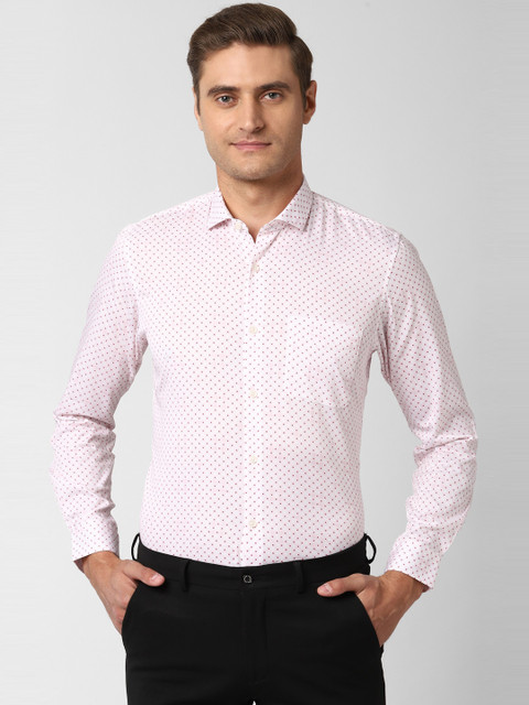 

Peter England Men Pink & Red Slim Fit Printed Formal Shirt
