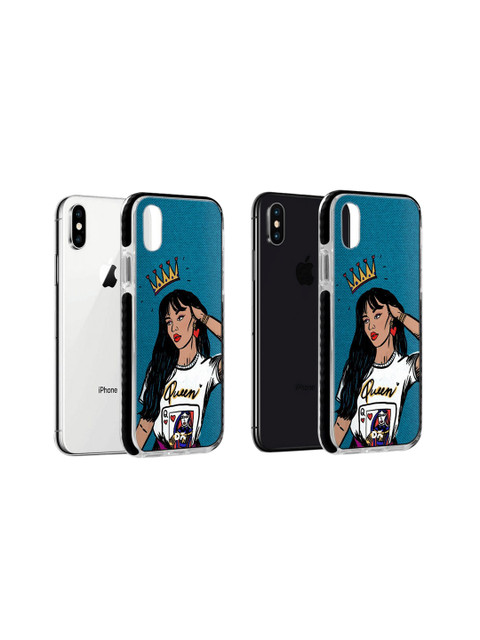 

DailyObjects Men Blue & White Queen Babe iPhone XS Stride Back Cover