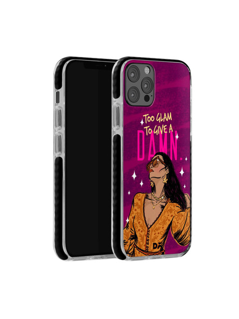

DailyObjects Men Purple & Orange Glam No Damn iPhone 12 Pro Stride Back Cover